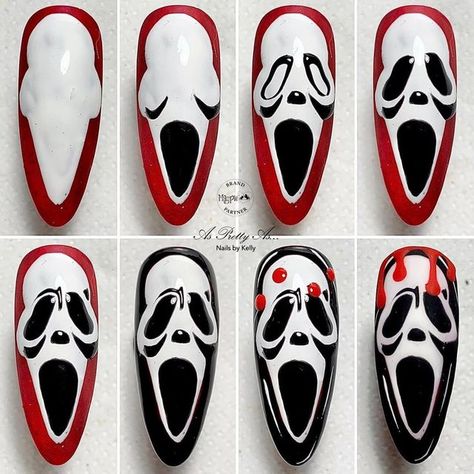 Ongles Goth, Halloween Nail Art Tutorial, Paznokcie Hello Kitty, Horror Nails, Halloween Nails Diy, Holloween Nails, Halloween Nails Easy, Halloween Acrylic Nails, Cute Halloween Nails