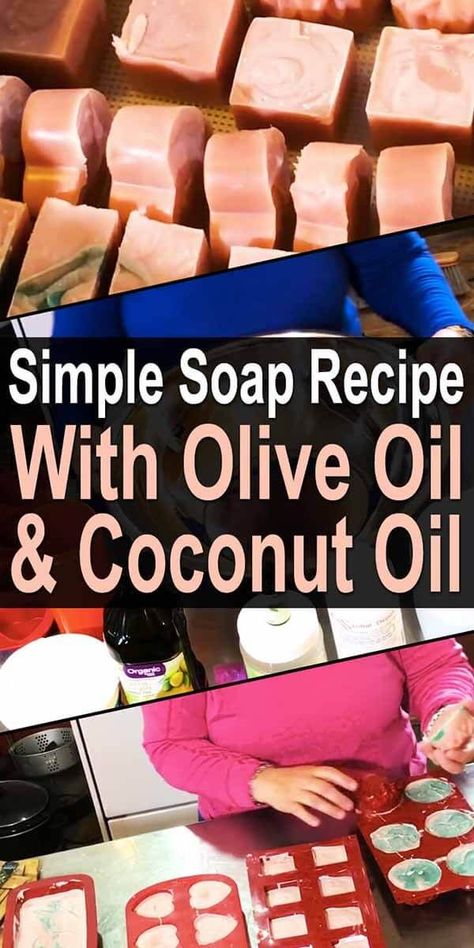 Homestead Lifestyle, Savon Diy, Easy Soap Recipes, Simple Soap, Coconut Oil Soap, Olive Oil Recipes, Soap Making Recipes, Homesteading Ideas, Soap Recipe