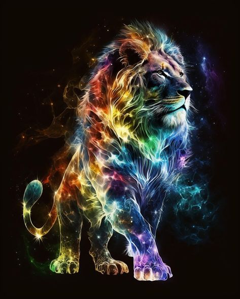 Rainbow Energy Lions 🌈🦁 (More Lion specific art on @ailionart) #aiart #aiartworks #aiartdaily #generativeart #aiartcommunity #digitalart #generatedart #art #digitalpainting #artist #artwork #digitalartist #characterdesign #characterart #fantasyart #fantasyartwork #fantasy #lion #lionart #rainbow Fantasy Lion, Rainbow Lion, Lion Love, Lion Wallpaper, Lion Images, Cute Fantasy Creatures, Lion Art, Lion Of Judah, Creature Concept Art