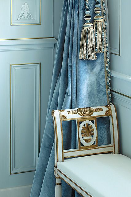 Shangri La Paris, Shangri La Hotel, Shangri La, Paris Hotels, French Decor, French Blue, Blue Walls, A Chair, French Country