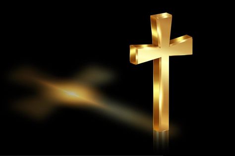 3d gold cross of light, shiny Cross with golden foil texture, symbol of christianity. Symbol of hope and faith. Vector illustration isolated on black background Cross Symbol Christian, Christianity Symbol, Symbol Of Christianity, Foil Texture, Symbol Of Hope, Cross Symbol, Christian Symbols, Hope Symbol, Gold Cross