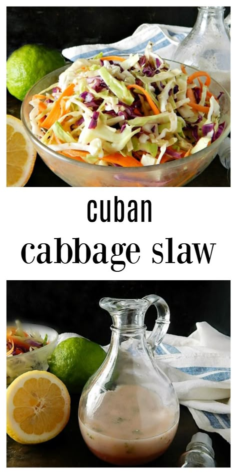 Cuban Sandwich Sides, Cuban Salad Dressing, Cuban Coleslaw Recipe, Latino Salad, Cuban Salad Recipes, Cuban Sandwich Side Dish, Cuban Slaw, Cuban Side Dishes, Cuban Salad