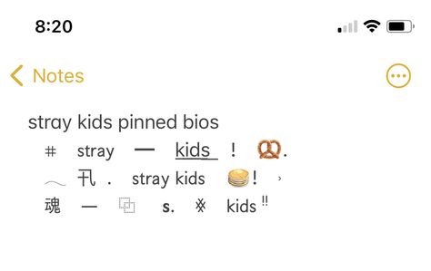 Straykids Bio Ideas, Bio Insta, Straykids Aesthetic, Bio Ideas, Kid Fonts, Ascii Art, 17 Kpop, Aesthetic Letters, Pinterest Keywords