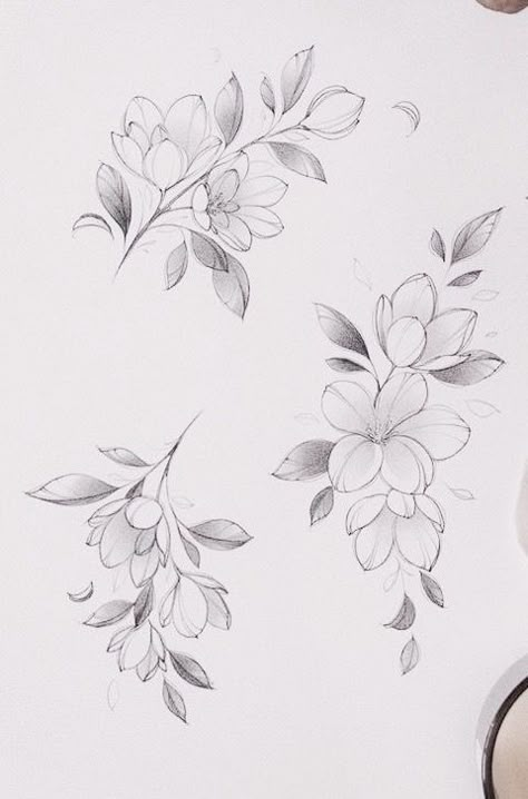 Fine Line Flowers Design, Fine Line Flower Tattoo Design, Fineline Flower Tattoo Design, Fine Flower Tattoo, Tatoos Woman Chest, Fine Line Cherry Blossom Tattoo, Floral Fine Line Tattoo, Upper Chest Tattoo Female, Blossom Flower Tattoo