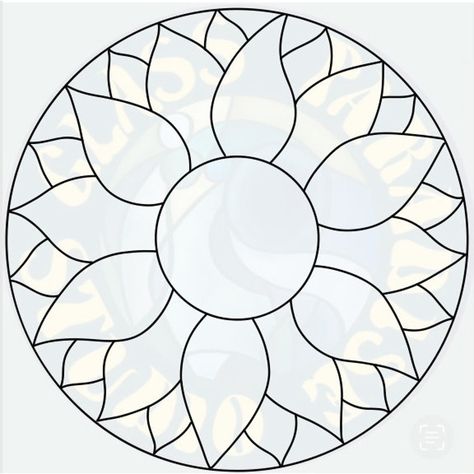 Stained Glass Coloring Pages Simple, Sunflower Mosaic, Glass Stencil, Mathematics Art, Flower Suncatcher, L'art Du Vitrail, Stained Glass Patterns Free, Stained Glass Pattern, Stained Glass Diy