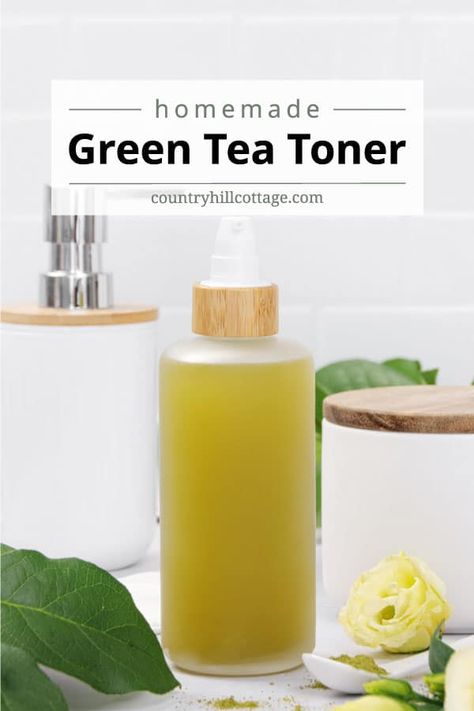 Green Tea For Skin, Green Tea Face Toner, Homemade Green Tea, Tea For Skin, Diy Green Tea, Natural Face Toner, Homemade Toner, Green Tea Skin, Tea Tree Toner