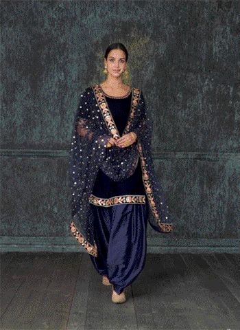 Velvet Patiala Salwar Suit, Velvet Patiyala Suit Design, Sleeveless Punjabi Suit, Navy Blue Punjabi Suit, Velvet Punjabi Suits Party Wear, Royal Blue Punjabi Suit, Blue Patiala Suit, Velvet Punjabi Suits, Blue Punjabi Suit