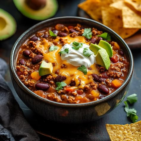 Pumpkin Chili - Insanely Good Pumpkin Chili Recipe, Chili Toppings, Savory Pumpkin Recipes, Pumpkin Beer, Pumpkin Chili, Clean And Delicious, Best Chili Recipe, Hearty Chili, Vegan Menu