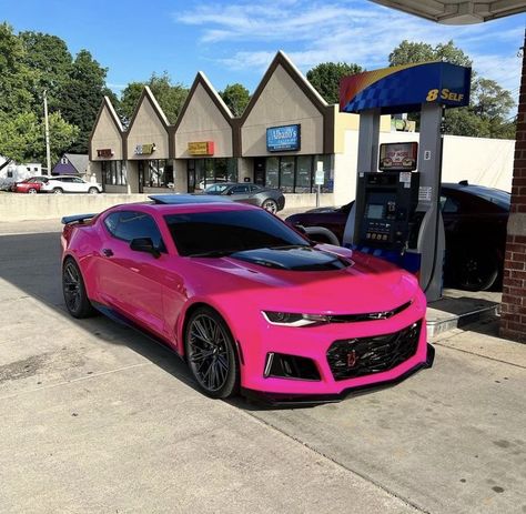 Pink Camaro, Hot Pink Cars, Best Affirmations, Pink Cars, Camaro Car, Pimped Out Cars, Car Decorations, Mclaren P1, Camaro Zl1