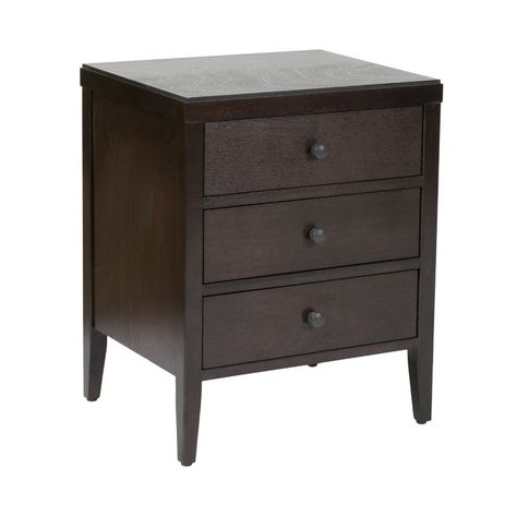 Rushville 3 Drawer Nightstand & Reviews | Birch Lane Dark Wood Nightstand, 3 Drawer Bedside Table, Wood Accent Table, 3 Drawer Nightstand, Wooden Nightstand, Accent Side Table, Wood Nightstand, Drawer Nightstand, 3 Drawer