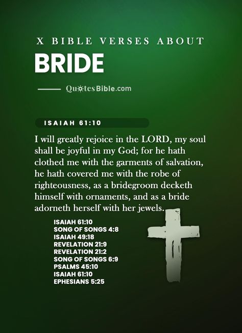 This pin features some of the most beautiful and inspiring Bible verses about Brides. From comforting words of strength and joy to reminders of God's unfailing love, these verses are sure to be a blessing to any Bride. Share this pin with someone who needs some comfort and encouragement on their special day! #Bride #verses Isaiah 61 10, Scriptures Quotes, Verses From The Bible, Inspiring Bible Verses, Words Of Strength, Comforting Words, Bible Guide, Life Skills Lessons, Humble Heart