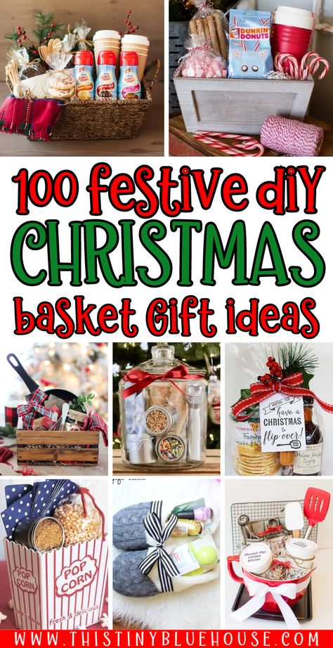 You gotta see these popular diy Christmas basket ideas!   These holiday gift basket DIYs are perfect for gifting to friends and family during the holiday season.  We've collected over 100 easy Christmas basket gifts that you can easily make yourself.  These creative Christmas basket gift ideas are so much fun to make and receive.  Head on over to our website today to see which holiday gift basket ideas  made our list! Diy Gift Baskets Christmas, Coworker Gift Basket Ideas Diy Christmas, Diy Christmas Gift Baskets Families, Easy Gift Baskets For Christmas, Christmas Cleaning Gift Basket, Creative Gift Baskets Christmas, Diy Christmas Box Gifts, Christmas Family Gift Basket Ideas, Christmas Basket Ideas For Kids