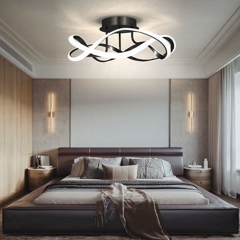 White Lights Living Room, Modern Ceiling Lamps, Ceiling Lamps, Bedroom Black, Led Ceiling Lamp, Bedroom Lamps, Contemporary Home Decor, Modern Ceiling, Modern Ceiling Light