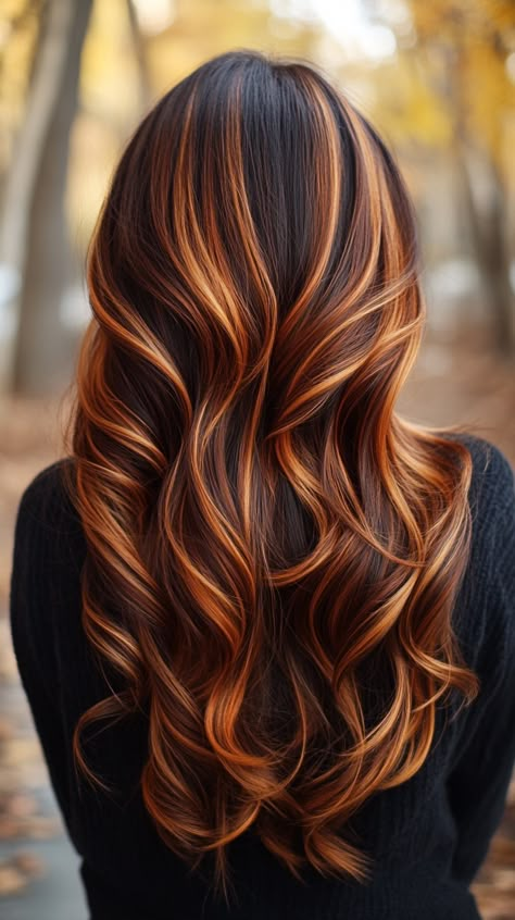 fall hair colors copper highlights