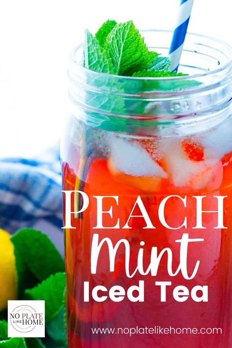 This Peach Mint Iced Tea is refreshing and easy-to-make with a peach tea bag, fresh mint leaves and a little bit of lemon juice. This is an unsweetened recipe but, you can add sugar or a sugar substitute as you like. This summer, relax on your porch drinking this delicious peach mint iced tea! Click the link to get the recipe. Peach Mint Tea, Flavored Tea Recipes, Sweet Tea Recipes, Iced Tea Recipe, Iced Tea Recipes, Peach Tea, Mint Tea, Sugar Substitute, Tea Recipe