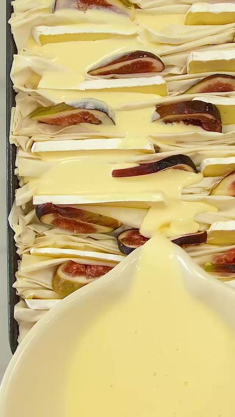 Fillo Crinkle Pie, Brie Fig Puff Pastry, Filo Crinkle Pie, Fig And Brie Fillo Crinkle Pie, Crinkle Pie, Recipes With Fillo Dough Filo Pastry, Brie And Fig, Fig Brie, Filo Pastry