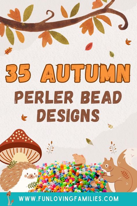 35 Autumn Perler Bead Patterns, Designs and Ideas Scarecrow Perler Beads, Fall Fuse Bead Patterns, Autumn Hama Beads, Fall Perler Bead Ideas, Fusible Beads Ideas, Perler Beads Autumn, Autumn Perler Bead Patterns, 29x29 Perler Bead Patterns, Thanksgiving Perler Beads