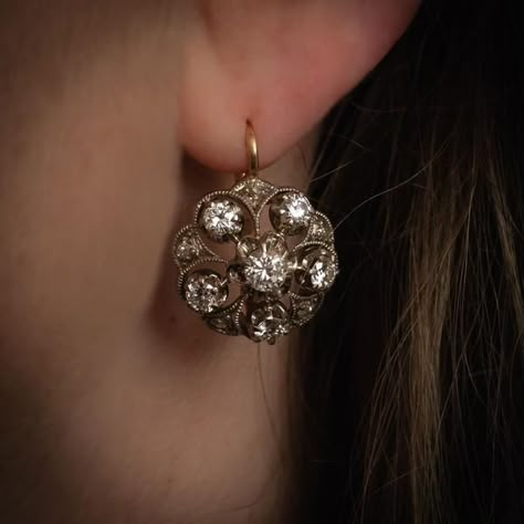 Diamond Balis Earrings, Diamond Earrings Stud, Antique Earrings Vintage, Diamond Studs Earrings, Antique Diamond Earrings, Princess Diamond Earrings, Vintage Diamond Earrings, Diamond Earrings For Women, Diamond Cluster Earrings