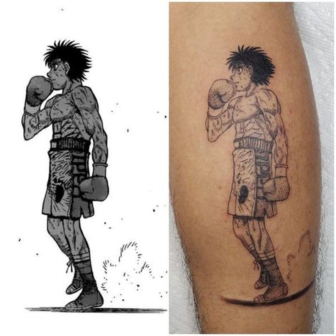 Baki Anime Tattoo Ideas, Baki Hanma Tattoo, Hajime No Ippo Tattoo, Boxing Tattoo, Feather Tattoo Meaning, Hard Tattoos, Best Tattoo Ever, Simple Tattoos For Guys, Hajime No Ippo