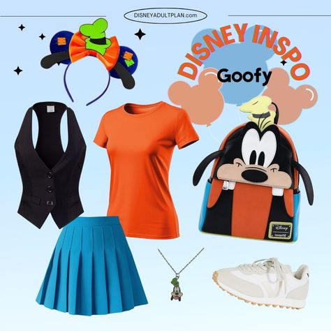 Goofy Cosplay, Goofy Outfits, Dapper Day Outfits, Disney Bound Outfits Casual, Disney Outfits Women, Disney Family Vacation Shirts, Disney Themed Outfits, Goofy Disney, Character Face