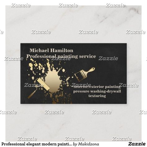 Painter Business Card, Service Business Card, Honey Jar Labels, Painting Logo, Professional Business Card Design, Painter And Decorator, Service Business, Painting Contractors, Professional Paintings