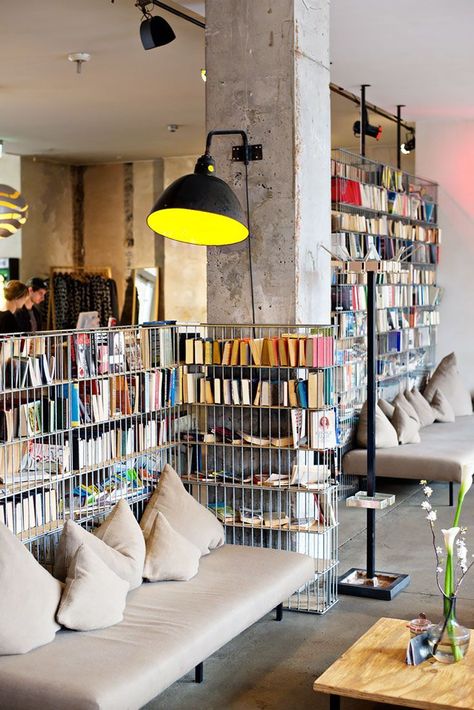 Bookstore Design, Library Cafe, Boutique Hotels Design, Hostels Design, Bookstore Cafe, Book Cafe, Cafe Interior Design, Design Hotel, Library Design