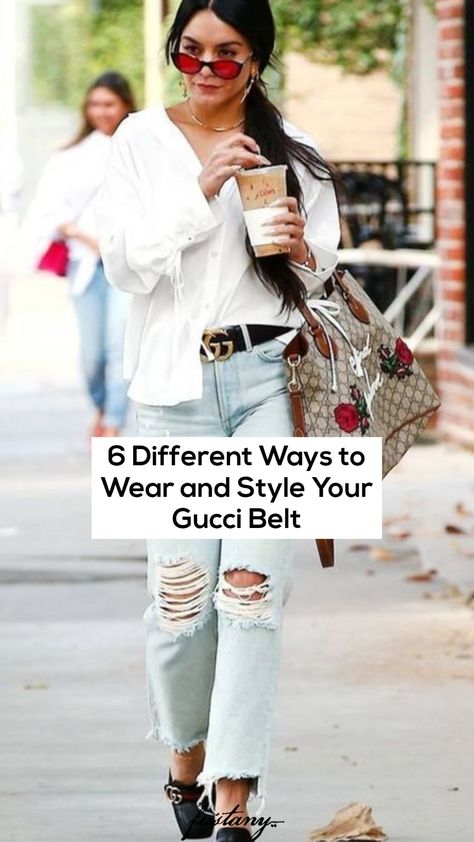 Gg Belt Outfit Casual, How To Wear A Gucci Belt, How To Style A Gucci Belt, Gucci Belt Outfit Summer, Gucci Belt Outfit Casual, Designer Belt Outfit, White Gucci Belt Outfit, Hermes Belt Women Outfits, Hermes Belt Outfit