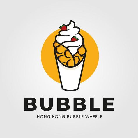 Bubble Waffle Logo, Waffles Logo, Logo For Cafe, Waffle Logo, Waffle Restaurant, Egg Waffles, Ice Cream Business, Egg Waffle, Waffle Ice Cream