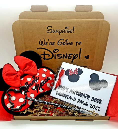 Surprise Disney Trip Reveal, Countdown To Disney, Disney Trip Reveal, Mickey Mouse Wreath, Surprise Trip Reveal, Disney Trip Surprise, Disney Box, Disney Reveal, Surprise Gift Box