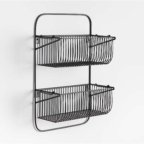 Kitchen Clearance 2024: Exclusive Deals & Limited Time Sale | Crate & Barrel Canada Wall Baskets For Fruit, Wall Mounted Fruit Basket, Sink Wall Kitchen, Produce Baskets On Wall, Kitchen Wall Storage Ideas, Wall Fruit Basket, Metal Wall Basket, Metal Fruit Basket, Hanging Fruit Basket