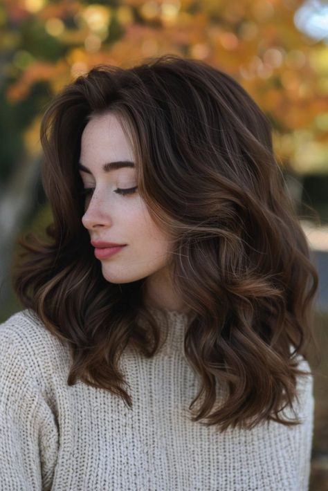 24 Fall Hair Color Ideas Perfect For Sweater Weather Redhead To Brunette, Brown Hair Colors For Curly Hair, Natural Hair Color Asian, Light Brown Hair Fair Skin Blue Eyes, Fall Brunette Hair Color Pale Skin, Brunette Hair Fair Skin Blue Eyes, Fall Hair Colors For Pale Skin, Brown Hair On Pale Skin, Hair Color For Fair Skin Brown Eyes