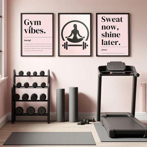 Small Gym Room, Gym Corner, Workout Corner, Gym Room Ideas, Home Gym Wall, Workout Room Decor, Home Workout Space, Small Home Gym Ideas, Gym Wall Art