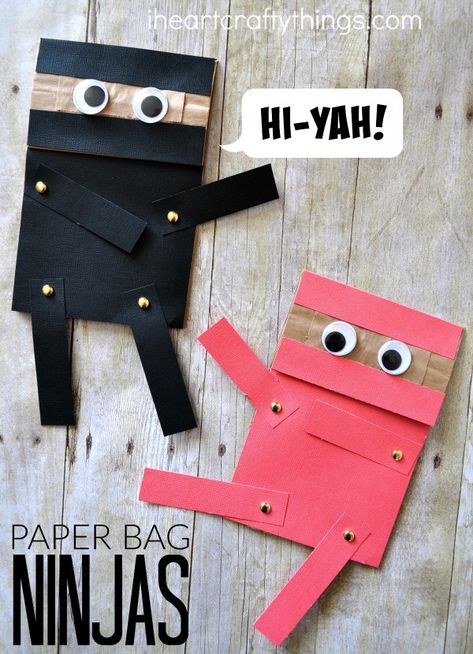 Ninja Craft, Ninja Crafts, November Crafts, Paper Bag Crafts, Paper Bag Puppets, Crafts Beads, Summer Camp Crafts, Crafts For Boys, E Mc2