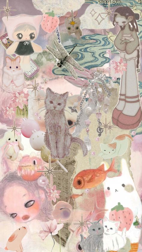 very random but #pink #scrapbook #wallpaper #meow #cat #aesthetic #flowers #hi