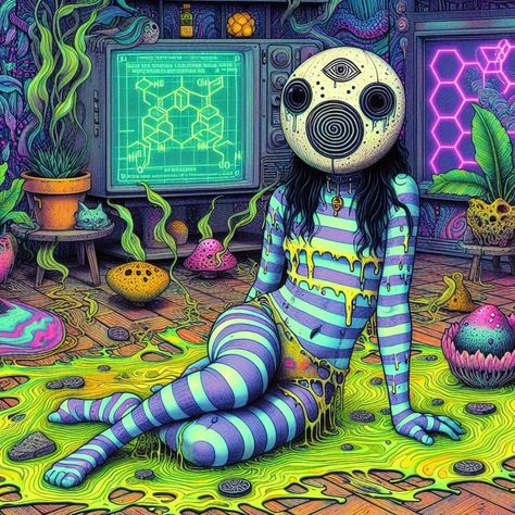 Absurdism Aesthetic, Unsettling Art, Psychadelic Art, Dark Art Illustrations, Creepy Art, Trippy Art, Hippie Art, Ethereal Art, Weird Art