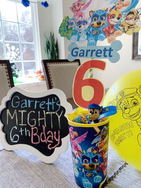 Paw Patrol Movie Birthday Party, Paw Patrol Mighty Pups Birthday Party, Mighty Pups Birthday Party, Paw Patrol Printables Free, Paw Patrol Birthday Decorations, Paw Patrol Printables, 6th Birthday Party, Movie Birthday Party, Birthday 4