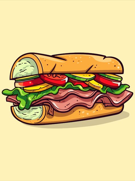 Cafeteria Posters, Sandwich Vector, Sandwich Logo, Sandwich Illustration, Vector Food Illustration, Sandwich Sticker, Sandwich Drawing, Burger Drawing, Set Design Photography