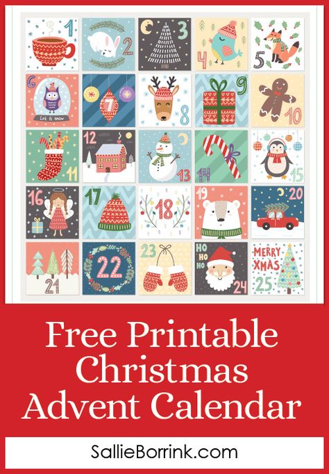 Free Printable Christmas Advent Calendar - A Quiet Simple Life with Sallie Borrink Advent Calendar Boxes Free Printable, Advent Calendar Printable Free, Advent Calendar Stickers, Paper Activities, Calendars 2023, Advent Crafts, Cookie Display, 2023 Printable, Christmas Advent Calendar Diy