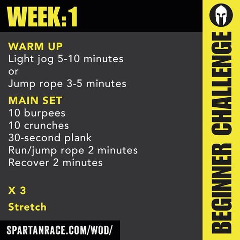 WEEK 1.1 : BEGINNER CHALLENGE Spartan Challenge, Spartan Run, Beginner Challenge, Obstacle Race Training, Spartan Sprint, Spartan Workout, Obstacle Course Training, Spartan Race Training, Spartan Training