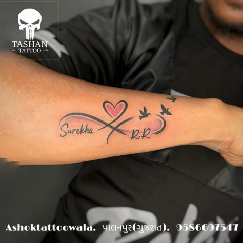 TashanTattoo
AshokTattooWala
S.4.5,Tirupati plaza
Opp. New bus stand
Near gd modi collage
Palanpur (gujrat)
9586697547
9687533310 Infinity Tattoo Forearm, Infinity Tattoo With Kids Names, Grandkids Tattoos, Infinity Name Tattoo, Infinity Tattoo Family, Cholo Tattoo, Hanuman Jayanthi, Infinity Tattoo With Feather, Infinity Tattoo On Wrist