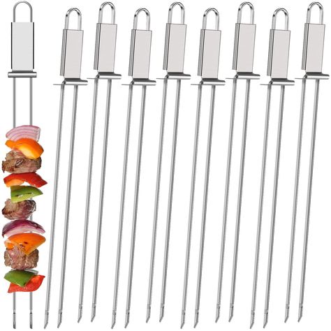 Bbq Sticks, Kebab Skewers, Skewer Sticks, Kabob Skewers, Metal Skewers, Shish Kabobs, Shrimp And Vegetables, Bbq Skewers, Portable Barbecue