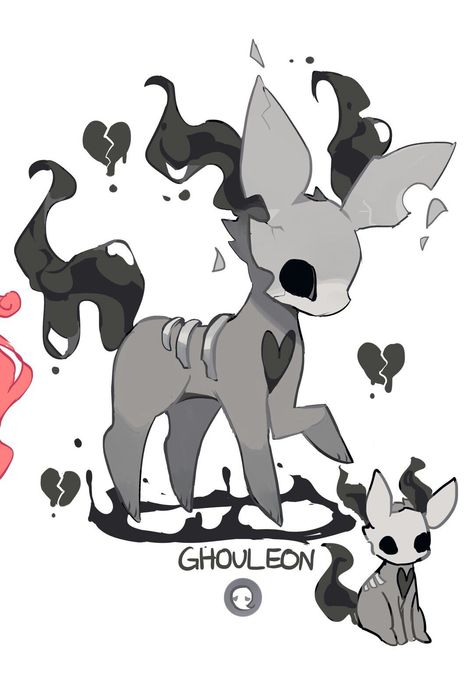 Ghouleon (not mine)🫠 Evoluzioni Eevee, Pokemon Fusion Art, Oc Pokemon, Pokemon Breeds, Pokemon Eeveelutions, Fusion Art, Cute Pokemon Pictures, Pokemon Eevee, 다크 판타지