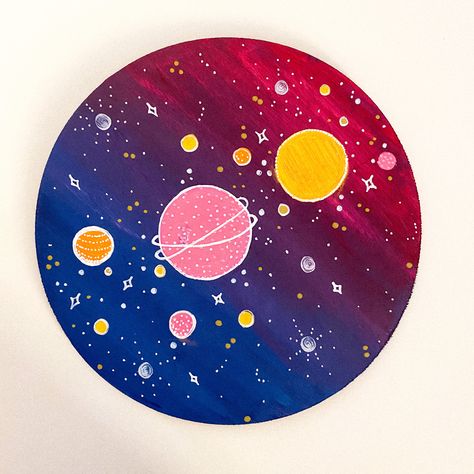 Star Paintings, Circle Canvas Painting, Circle Paintings, Cd Craft, Disc Art, Vinyl Painting, Vinyl Paintings, Paint Board, Circle Canvas