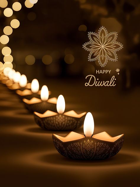 Free Bokeh Style Indian Tradition Deepavali Greetings Cards, Amazon Aesthetic, Hindu Festival Of Lights, Happy Diwali Wishes Images, Diwali Quotes, Festival Post, Diwali Pictures, God Wallpaper, Diwali Decorations At Home