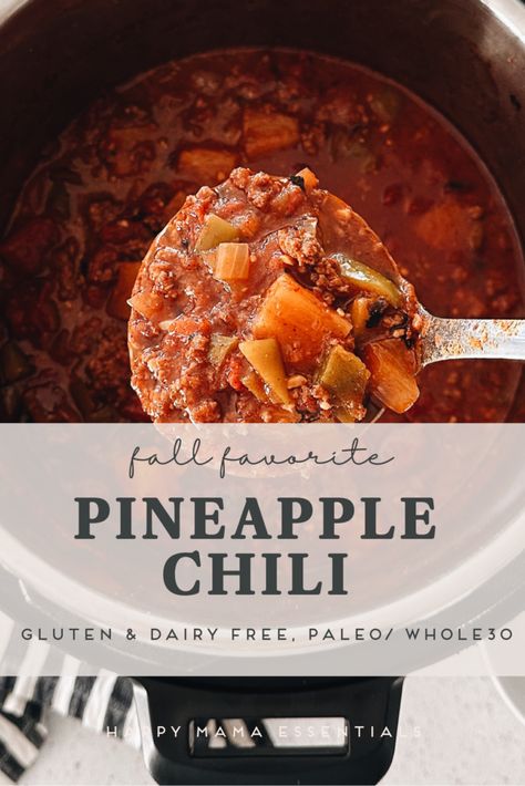 Sweet And Spicy Crockpot Chili, Chilli Recipe Sweet, Pineapple Chili Recipe 12 Tomatoes, Spicy Fall Recipes, Middle Eastern Chili, Hawaiian Style Chilli, Chili With Pineapple, Hot Chili Recipe Crockpot, Chili With Pineapple Recipe