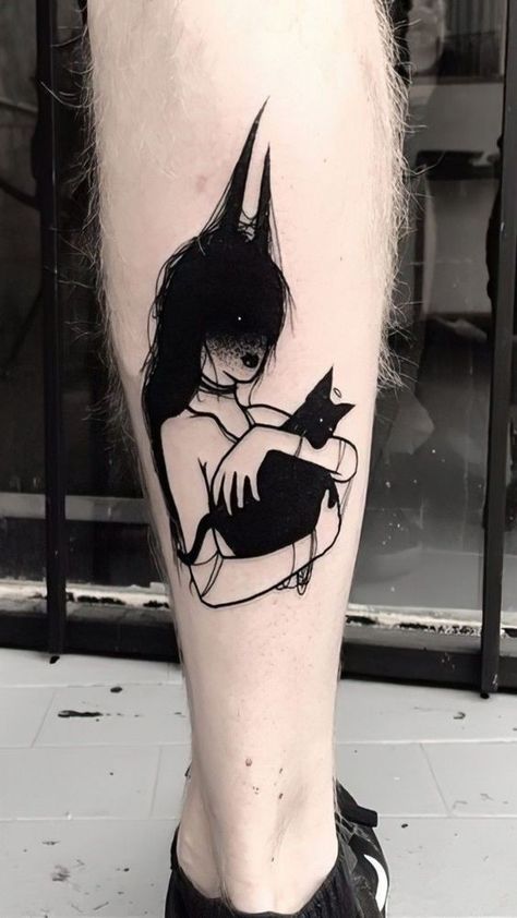 #Welcome to our curated collection of stunning cat tattoo designs that are bound to leave you in awe. In this article, we are excited to unveil the most incredible feline ink art that showcases the beauty and grace of our beloved feline companions. These cat tattoos not only capture the essence of these enigmatic creatures but also serve as a testament to the artistic prowess of the tattooists behind them. Whether you're a cat lover or simply appreciate exquisite body art, prepare to be amazed b Gotik Tattoo, Goth Tattoo, Black Cat Tattoos, Witch Tattoo, Scary Tattoos, Creepy Tattoos, Cat Tattoo Designs, Spooky Tattoos, Tattoo Artwork