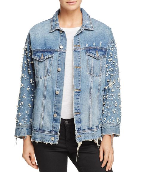 7949e456002b28988d38185bd30e77fddesc34740050ri Jean Jacket Embroidery Ideas, Glass Beads Embroidery, Sunset Spring, Diy Denim Jacket, Casual Denim Jacket, Embellished Denim Jacket, Diy Denim, Handbag Collection, Embellished Denim