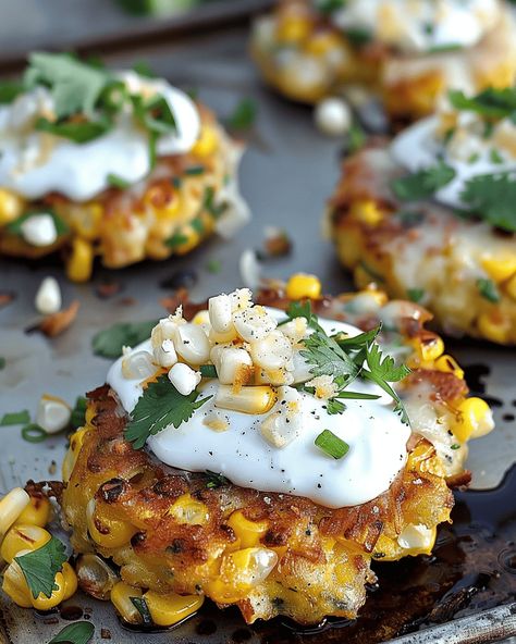 Mexican Street Corn Fritters - Recipes, Tasks & Tools Elote Corn Fritters, Mexican Corn Fritters, Mexican Street Corn Bites, Mexican Street Corn Fritters, Corn Niblets Recipe, Elote Fritters, Mexican Corn Cakes, Fritters Recipes, Corn Fritters Recipe