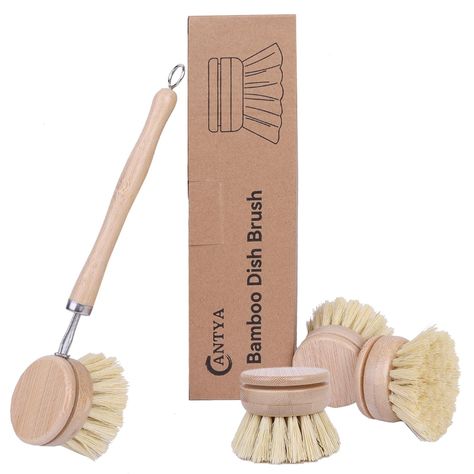 Bamboo Dish Brush - 4 Replacement Heads, Eco Friendly Products, Dish Scrub Brush|Dish Scrubber Brush|Dish Brush with Handle for Cleaning Kitchen Utensils Dish Cleaning, Bamboo Dishes, Eco Cleaning, Brush Design, Bamboo Structure, Dish Brush, Eco Friendly Products, Bamboo Brush, Cleaning Kitchen