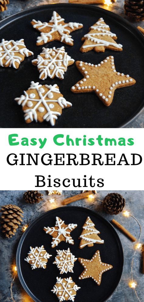 Ginger Biscuits Christmas, Christmas Biscuits Kids, Christmas Tree Biscuits Recipe, Gingerbread Biscuits Recipe, Easy Christmas Biscuits, Ginger Biscuits Recipe Uk, Festive Biscuits, Gingerbread Biscuits, Christmas Baking Uk